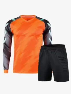 Ensemble Maillot De Football Respirant Homme Manches Longues Short Flocage Personnalisé