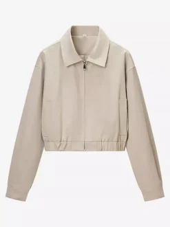 Ensemble 2 pièces : pantalon blanc plissé en polyester col rabattu manches longues.