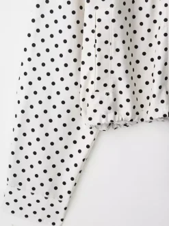 Ensemble 2 pièces à pois pour femme - Veste courte décontractée et short - Collection streetwear printemps 2026