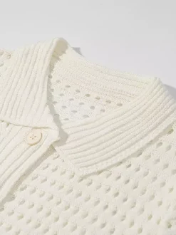 Ensemble 2 pièces pour femme : jupe blanche élégante à franges et revers manches longues.