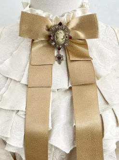 Ensemble robe Lolita Ouji Prince blanche à volants et dentelle manches longues