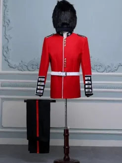 Ensemble rétro rouge pour hommes élégant manches longues costume machaon Performance vêtements de danse