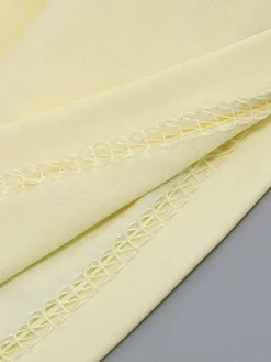 Ensembles deux pièces jupe et mini-robes jaunes décontractées à col bénitier sans manches