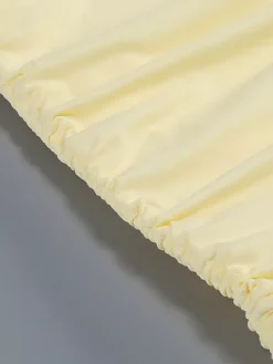 Ensembles deux pièces jupe et mini-robes jaunes décontractées à col bénitier sans manches