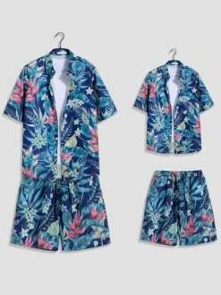 Ensembles pour hommes tenue Vacances Décontracté à manches courtes blanc