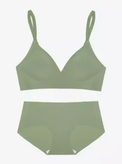 Ensembles soutien-gorge et culotte 2 pièces de lingerie verte