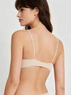 Ensembles soutien-gorge et culotte deux pièces en dentelle couleur chair pour mariée