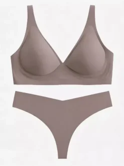 Ensembles soutien-gorge et culotte 2 pièces de lingerie verte