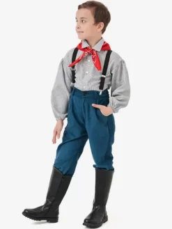 Ensemble salopette pour enfants bleu foncé avec écharpe