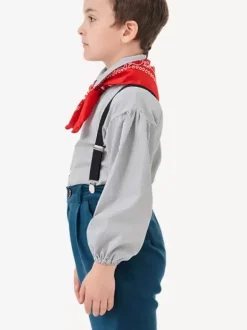 Ensemble salopette pour enfants bleu foncé avec écharpe