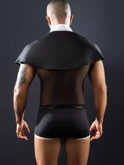 Ensembles de costumes sexy pour hommes : prêtre uniforme châle tenue de soirée jeux de rôle amusants uniforme châle.