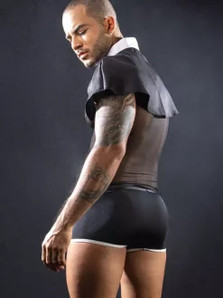 Ensembles de costumes sexy pour hommes : prêtre uniforme châle tenue de soirée jeux de rôle amusants uniforme châle.