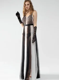 Ensembles De Pyjama En Polyester Noir Lingerie Sexy Découpée