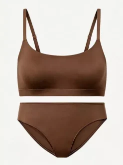 Ensemble soutien-gorge et culotte marron 2 pièces
