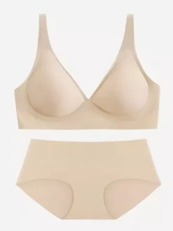 Ensemble soutien-gorge et culotte abricot clair (2 pièces)