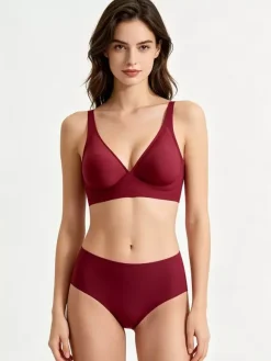 Ensemble soutien-gorge et culotte abricot clair (2 pièces)