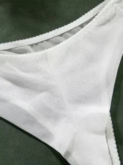 Ensemble soutien-gorge et culotte 2 pièces en lingerie noire transparente à bretelles réglables