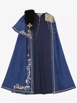 Ensembles robe Lolita Ouji cape rouge Knight Legion haut à manches longues et volants classiques pantalon et cape