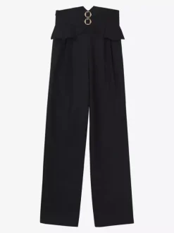Ensembles robe Ouji Lolita gothique noire classique à volants chemise à manches longues croisées manteau et pantalon