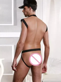 Ensemble string sexy pour homme idéal pour jouer au policier en boîte de nuit