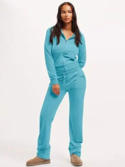 Ensemble survêtement en velours avec sweat à capuche zippé et pantalon pour femme 2026