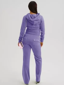 Ensemble survêtement en velours avec sweat à capuche zippé et pantalon pour femme 2026