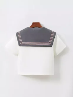 Ensemble uniforme scolaire japonais Lolita classique JK : chemise grise à manches courtes et jupe plissée