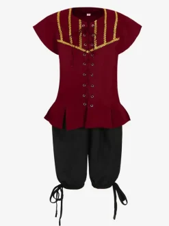 Ensemble vintage noir rétro polyester manches courtes costumes rétro pour homme Bourgogne