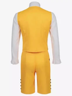 Ensemble Vintage Orange gilet occidental à manches longues en Fiber de Polyester Costumes rétro pour hommes