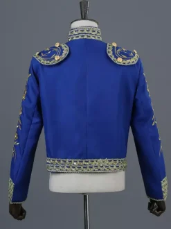 Ensemble vintage rouge à franges brodées vintage à manches longues et pantalon en polyester costumes rétro pour homme