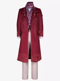 Ensemble vintage rouge rétro polyester manches longues costumes rétro pour homme Bourgogne