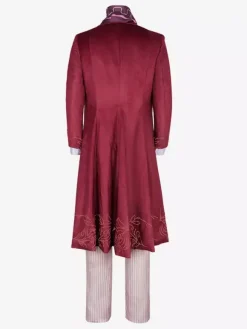 Ensemble vintage rouge rétro polyester manches longues costumes rétro pour homme Bourgogne
