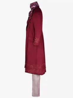 Ensemble vintage rouge rétro polyester manches longues costumes rétro pour homme Bourgogne