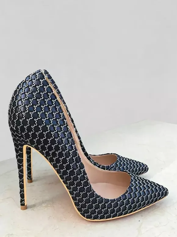 Escarpins à talons aiguilles imprimés bout pointu