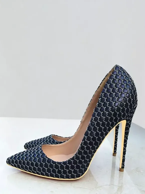 Escarpins à talons aiguilles imprimés bout pointu