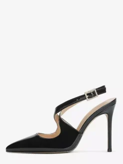 Escarpins à talons hauts et bout pointu pour femmes avec bride arrière croisée