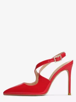 Escarpins à talons hauts et bout pointu pour femmes avec bride arrière croisée