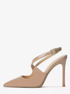 Escarpins à talons hauts et bout pointu pour femmes avec bride arrière croisée