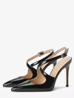 Escarpins à talons hauts et bout pointu pour femmes avec bride arrière croisée