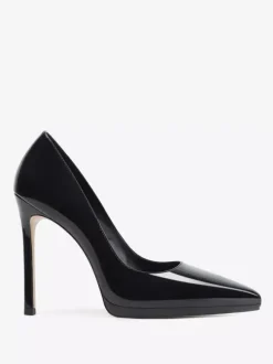 Escarpins à talons hauts noirs à bout pointu et à talons aiguilles pour femmes