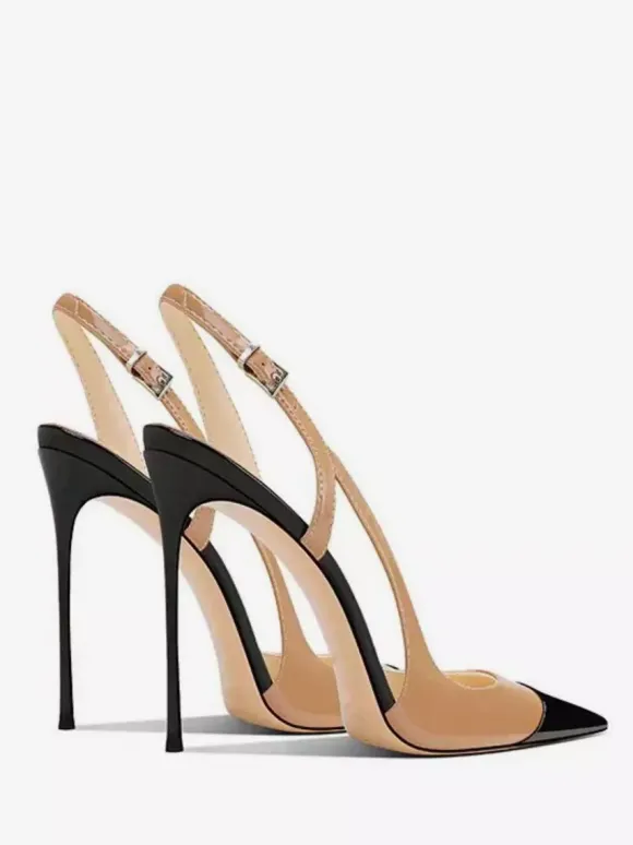 Escarpins à talons hauts pour femmes bout pointu bride arrière ajourée
