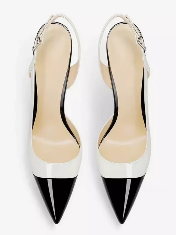 Escarpins à talons hauts pour femmes bout pointu bride arrière ajourée