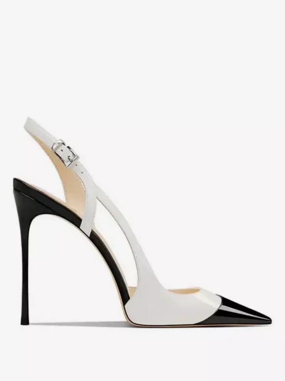 Escarpins à talons hauts pour femmes bout pointu bride arrière ajourée