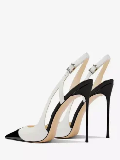 Escarpins à talons hauts pour femmes bout pointu bride arrière ajourée