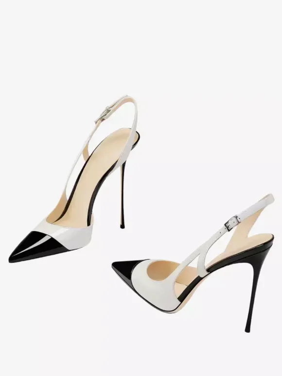Escarpins à talons hauts pour femmes bout pointu bride arrière ajourée