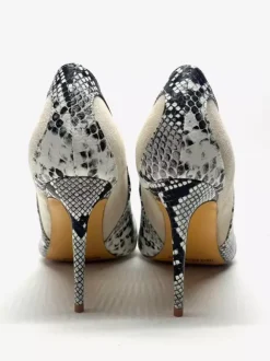 Escarpins à talons hauts pour femmes en daim patchwork à motif serpent à enfiler