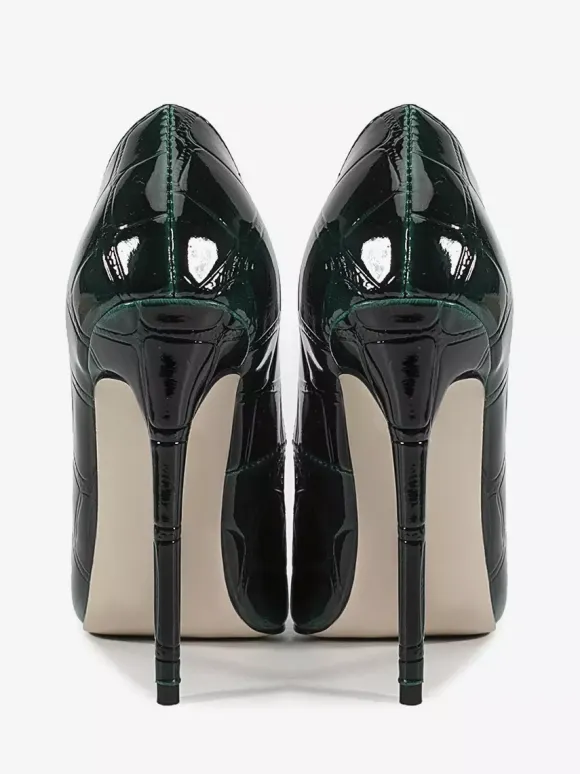 Escarpins à talons hauts pour femmes bout pointu détails métalliques chaussures habillées à enfiler