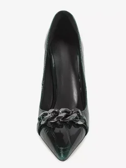 Escarpins à talons hauts pour femmes bout pointu détails métalliques chaussures habillées à enfiler