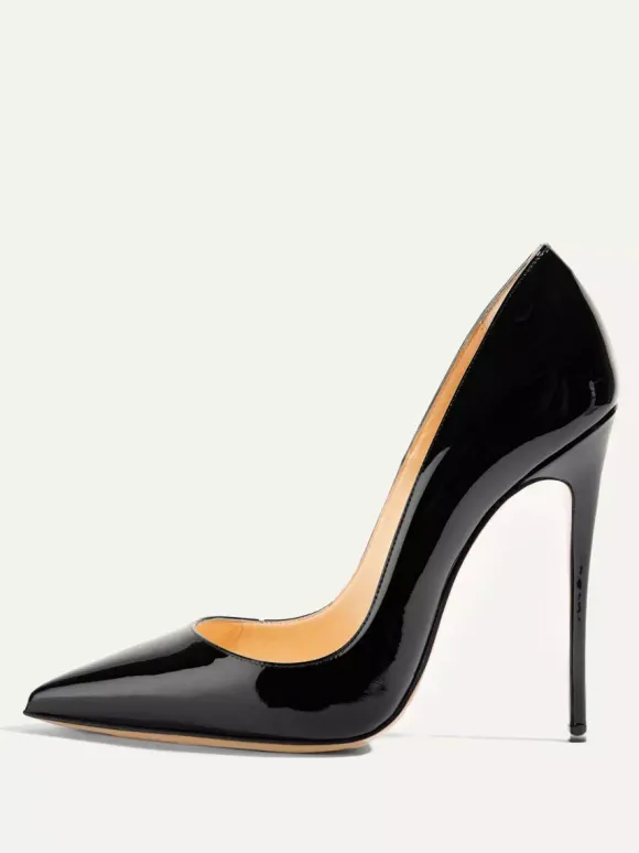 Escarpins à talons pour femmes Escarpins à enfiler Bout pointu Talon aiguille Cuir PU