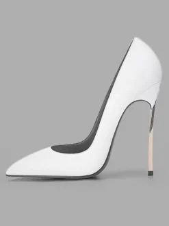 Escarpins basiques blancs pour femmes Chaussures à talons hauts avec bout pointu et bout pointu